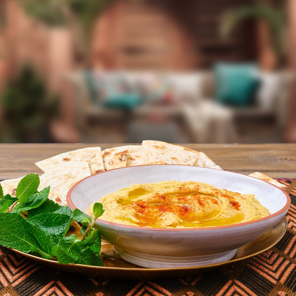 Hummus classico con pane arabo tostato