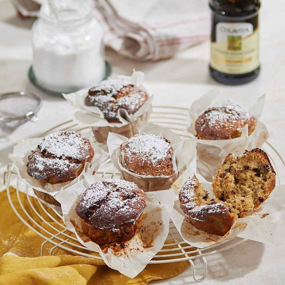 Muffin alla banana, mandorle e cioccolato